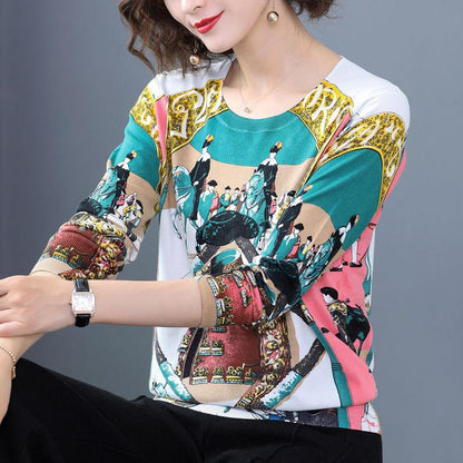 Autumn Winter Pullover Woolen Sweater Women High-end Loose Knitted Sweaters Jumpers Female Soft Cartoon Print Cashmere Sweater
