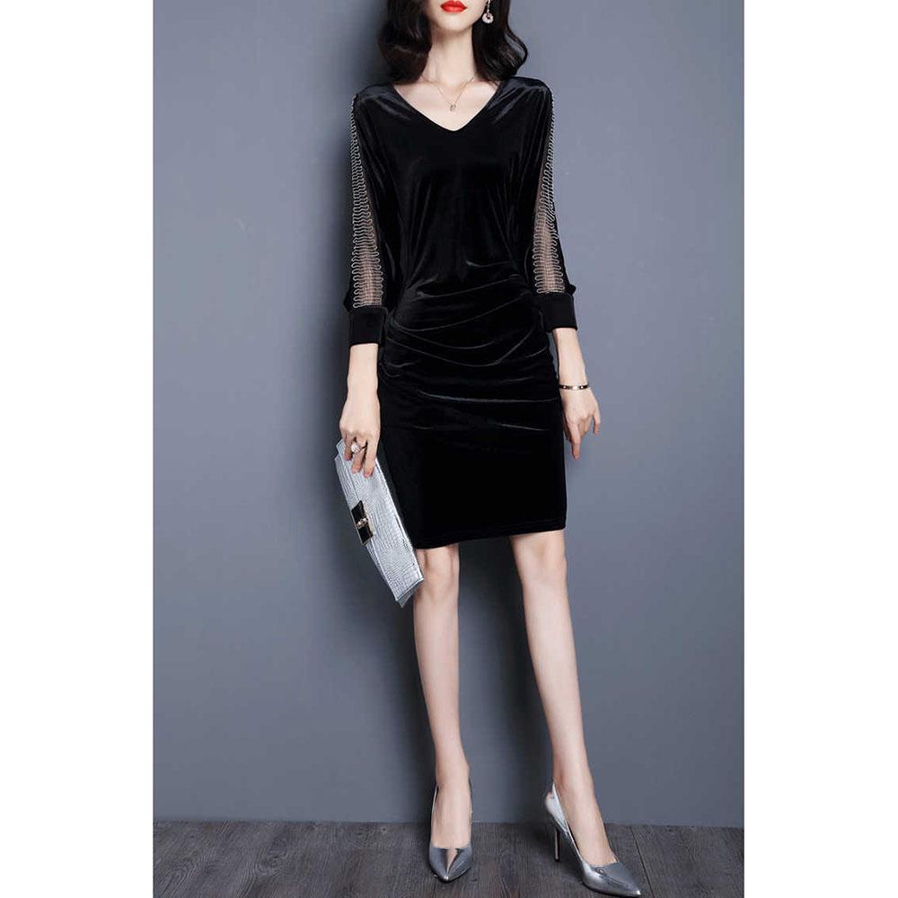 Package Hip Dress Large Size Mid-length Slim Fit Slim Skirt Autumn and Winter Women's Fashion