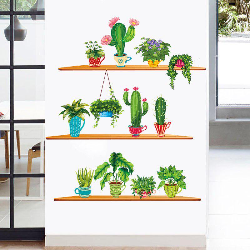 Nordic Style Art Wall Stickers Cactus Plant Plotted Bonsai Wall Decals Living Room Home Decoration G