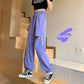 Women's Gray Sweatpants Loose Feet Summer Thin Casual Looking Thin All-match Purple Pants Hole Harem Sweatpants