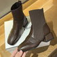 Women's Autumn Short Boots Women's Korean Mid-heel Socks Boots Fashion British Short Martin Boots