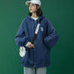 Autumn and Winter Coat Women's Preppy Style Hooded Zipper Cardigan Sweater Ins All-match Korean Jacket Ladies Loose Casual Coat