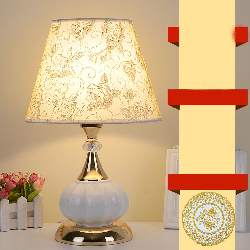 Fashion Simplicity Ceramics Desk Lamp Cloth Led Table Lamp for Bedroom Bedside Lamp Living Room