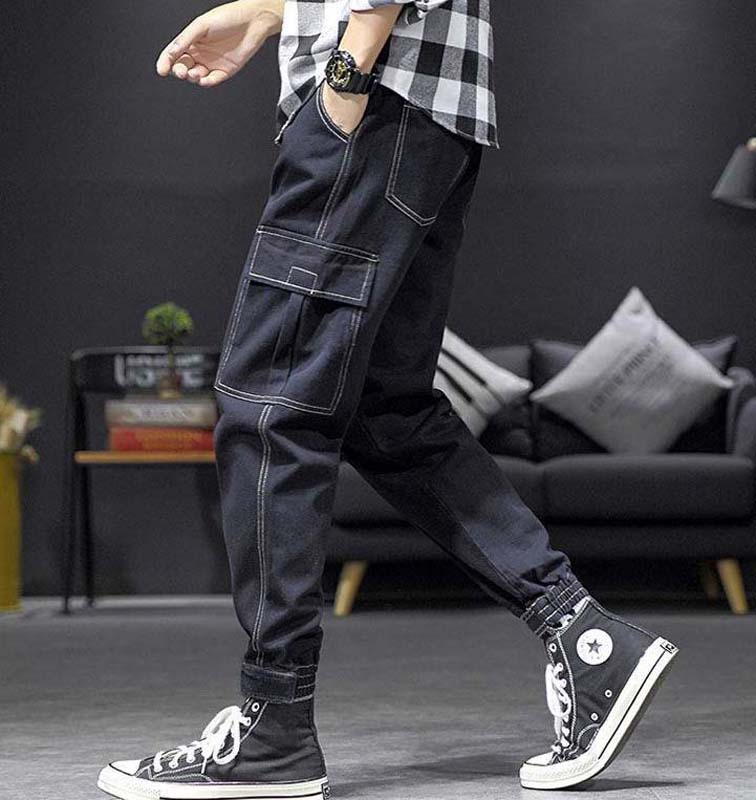 Men's Jeans Student Loose Trend Casual Small Feet Cropped Trousers Spring and Autumn Harem Pants Overalls