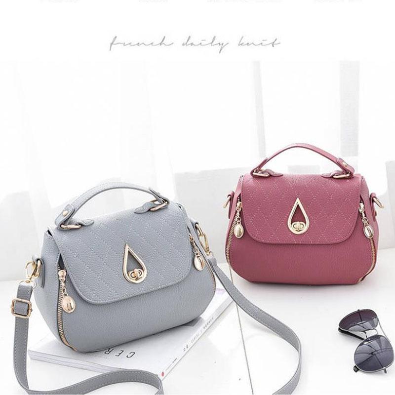 Crossbody Body Women Leather Anti-theft Waterproof Multi-pocket Drip Buckle Handbag Shoulder Bag