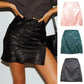 Skirts Womens Spring Summer Girl's Split Skirt Female Jacquard Satin High Waist Zipper Skirts Club Mini Skirt