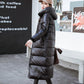 Down and Down Padded Winter Jacket Women's Mid-length Slim and Slim Over-the-knee Super Long Coat