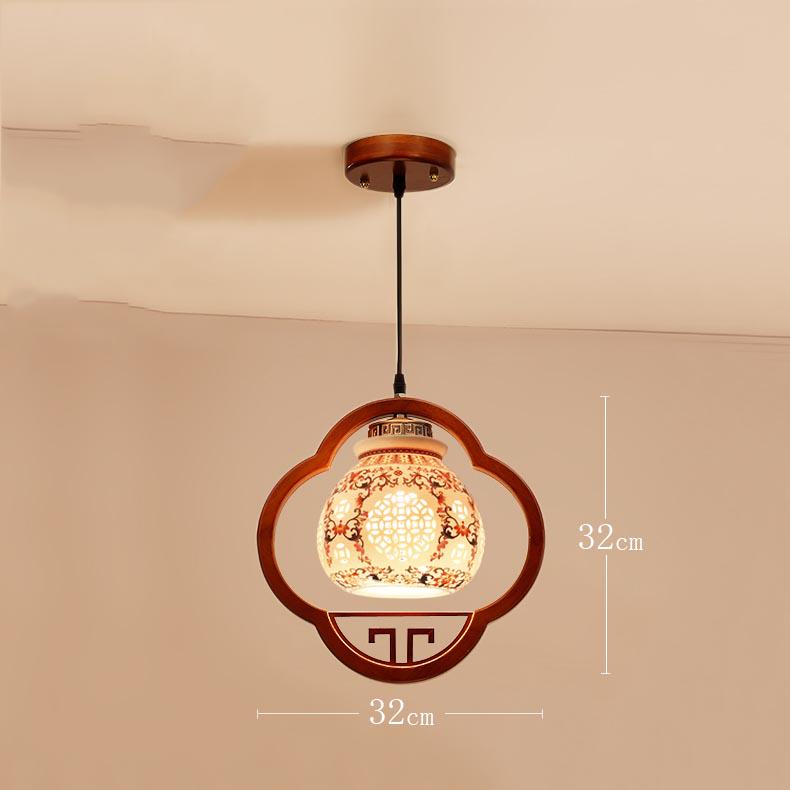 Types Chinese Style LED Light Ceiling Fabric Ceiling Lamp for Living Room Aisle Balcony Porch