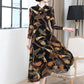Fashion mesh yarn floral skirt spring and autumn woman long dress long sleeve dress women