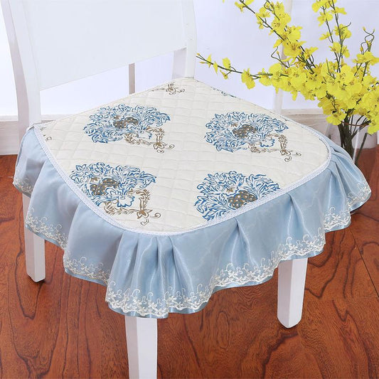 European Style Dining Table and Chair Cushion Cushion Four Seasons Universal Non-slip Thickened Stool Cushion with Lace