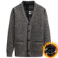 Can't Afford The Ball Winter Men's Plus Velvet Knitted Button Cardigan Sweater Warm Jacket