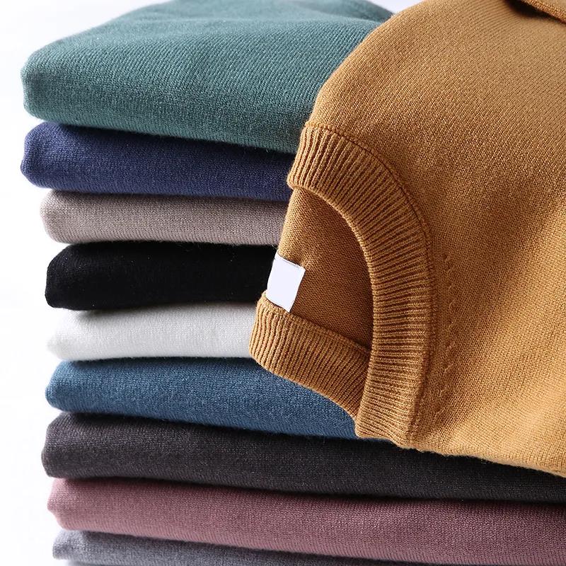 Autumn and Winter New Round Neck Sweater Men's Warm Sweater Upper Long-sleeved T-shirt Generic Pullover Men's