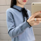 Autumn and Winter Loose Sweater Long-sleeved Knitted Bottoming Shirt Korean Casual Young Women's Top
