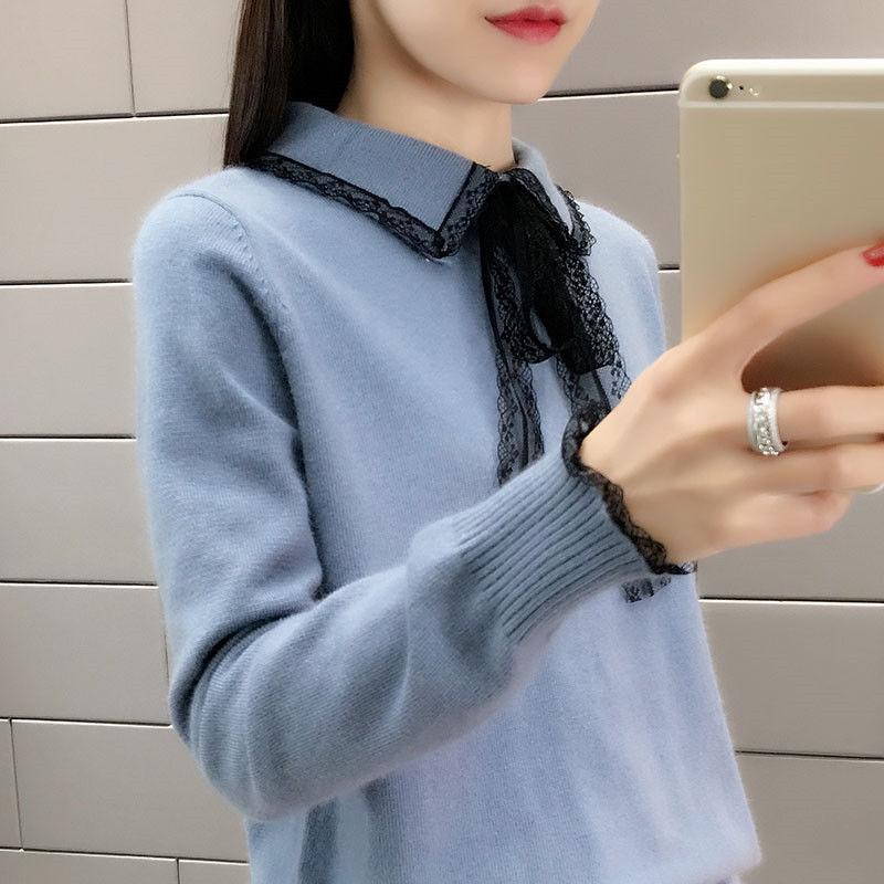 Autumn and Winter Loose Sweater Long-sleeved Knitted Bottoming Shirt Korean Casual Young Women's Top