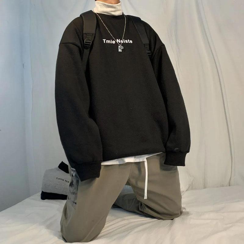 Plus Velvet Thick High-neck Sweater Men's Winter Loose All-match Bottoming Shirt