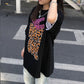 Women's Summer Round Collar Leopard Short Sleeve Couple T-Shirt Loose Bottomed Top Half Sleeve Streetwear T-shirt