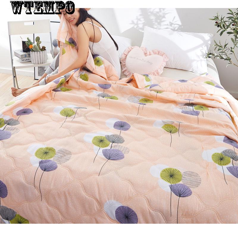 WTEMPO Comfortable Summer Cool Quilt Fashion Cartoon Print  Dormitory Quilt Air Conditioning Was