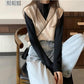 Loose Short Sleeveless V-neck Waistcoat Waistcoat Vest V-neck Knitted Vest Women's Solid Color Simple and Thin Sweater