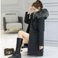 Pai Overcome The Padded Coat Women's Mid-length Plus Size Thick Warmth-keeping Slim-fitting Cotton-padded Jacket Plus Velvet Windshield Cotton Jacket