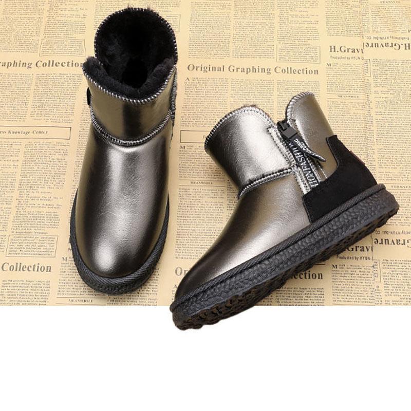 Snow Boots Women Plus Velvet In The Tube Waterproof Non-slip Fur Boots Winter Warm Cotton Shoes Boots