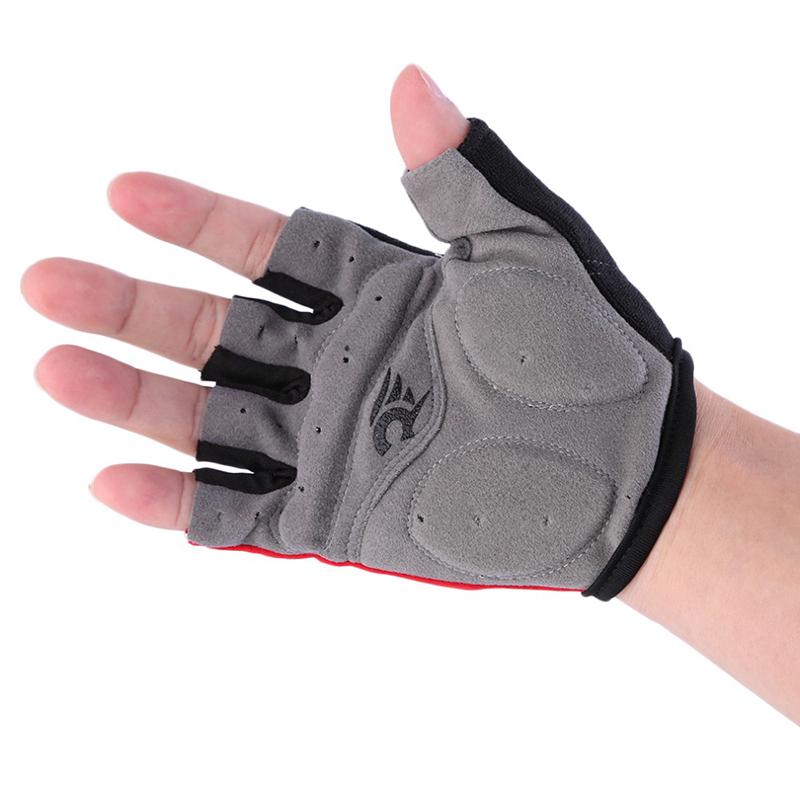 Red Cycling Gloves Bicycle Motorcycle Sport Gel Half Finger Gloves