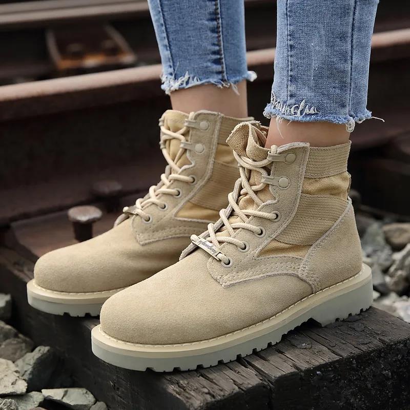 Leather Men's Shoes Martin Boots Matte Plus Velvet Desert Boots Winter Snow Boots