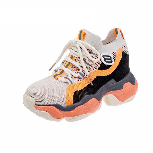 Roman Breathable Chunky Sneakers Women Summer Mesh Slip-on Woman Casual Sneakers Thick Sole Women Shoes