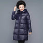 Middle-aged Mother Thick Down Down Padded Jacket Women's Winter Clothes Middle-aged and Elderly High-end Mid-length Shiny Cotton Coat