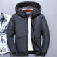White Duck Down Men's Down Jacket Winter Fashion Trend Stand-up Collar Shiny Face Slim Black Jacket