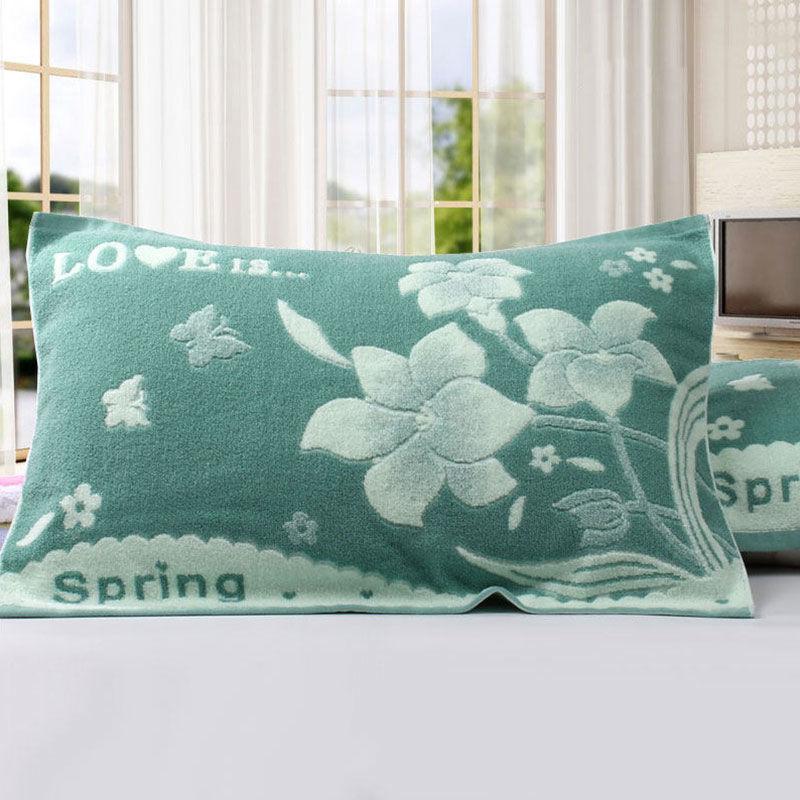 Four Seasons Adult Cotton Cartoon Pillow Towel Pair Pack Increase Thicker Soft Comfortable Couple Terry Absorbent Pillow Towel