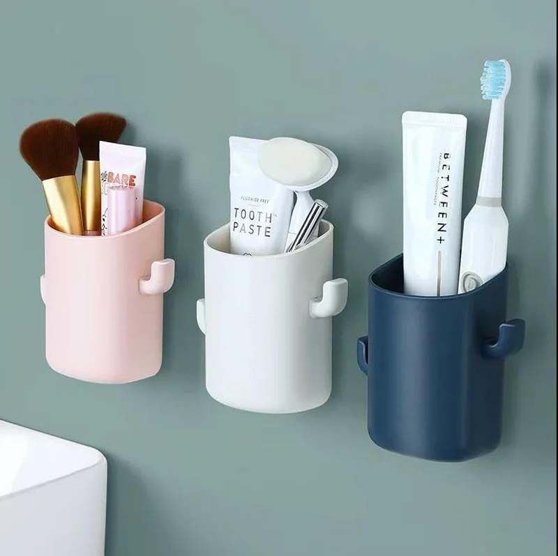 Bathroom Wall-mounted Toothbrush Storage Frame Wash Table Comb Toothpaste Storage Box