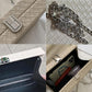 Women Box Bag Print Casual Clutch Purse Shoulder Crossbody Bags Weave Pattern Metal Chain Pu Leather