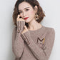 Spring  Autumn Round Neck Pullover Women's Short Loose Thin Long-sleeved Knitted Bottoming Shirt  Outer Wear