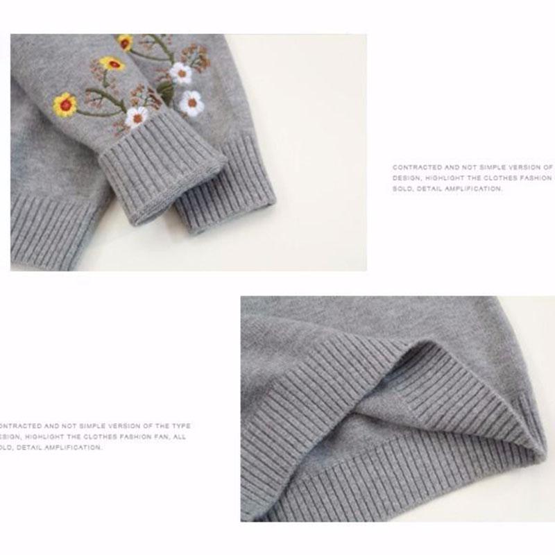 Autumn Winter women Sweater Korean Embroidered Lapel Stitching Fake Two-piece Blouse Loose Pullover Sweater for Students Office lady