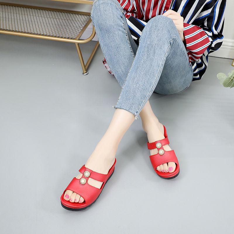 Heightening Slippers Women's Summer Thick-soled High-heeled Sandals Outdoor Wear Non-slip Platform Shoes Sandals Rhinestone Stitching Slippers