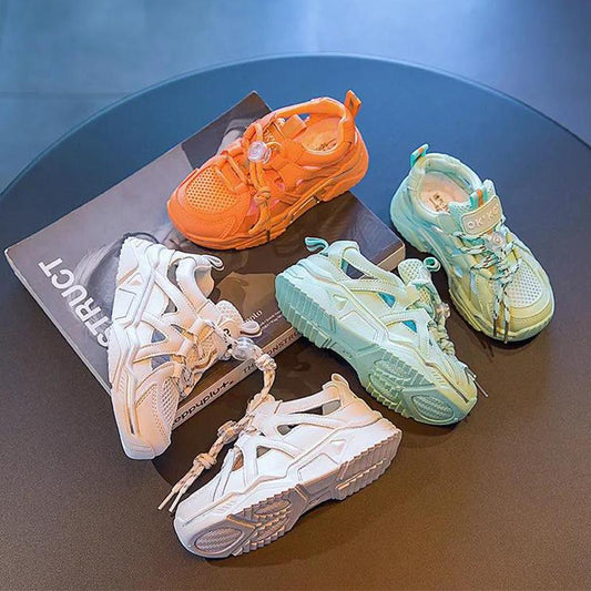 2021 Girls Casual Shoes Light Mesh Sneakers Kids Summer Children Autumn Tenis Cute Sport Cartoon Female Running