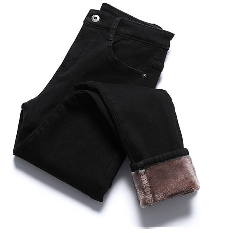 Plus Size Winter Jeans for Women Female High Waist Skinny Thick Casual Trousers Velvet Denim Pants