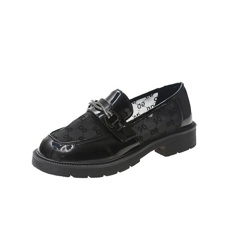 Women's British Style Leather Shoes Summer Thin Breathable Mesh Women's Single Shoes One-step Loafers