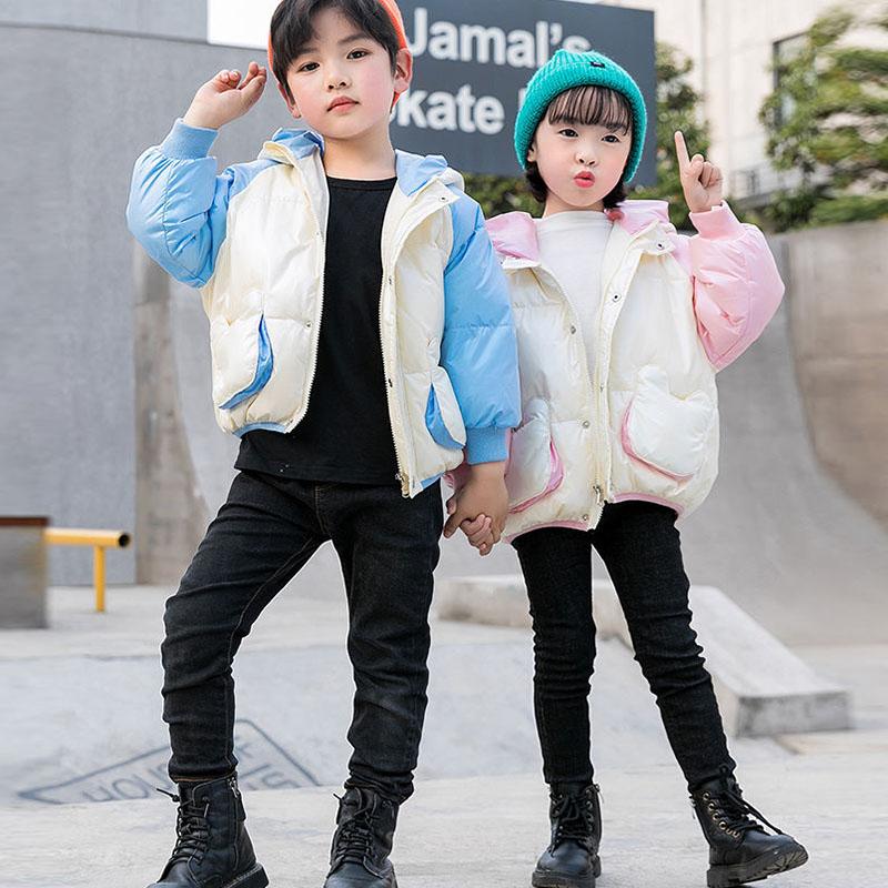 Winter Children's Down Jacket White Duck Down Wash-free Thickened Small Ears Boys and Girls Middle and Small Children Baby Warm Jacket