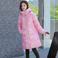 Women's Winter Korean Loose Quilted Coat Warm Stand-collar Down Jacket Women's Glossy Mid-length Down Jacket