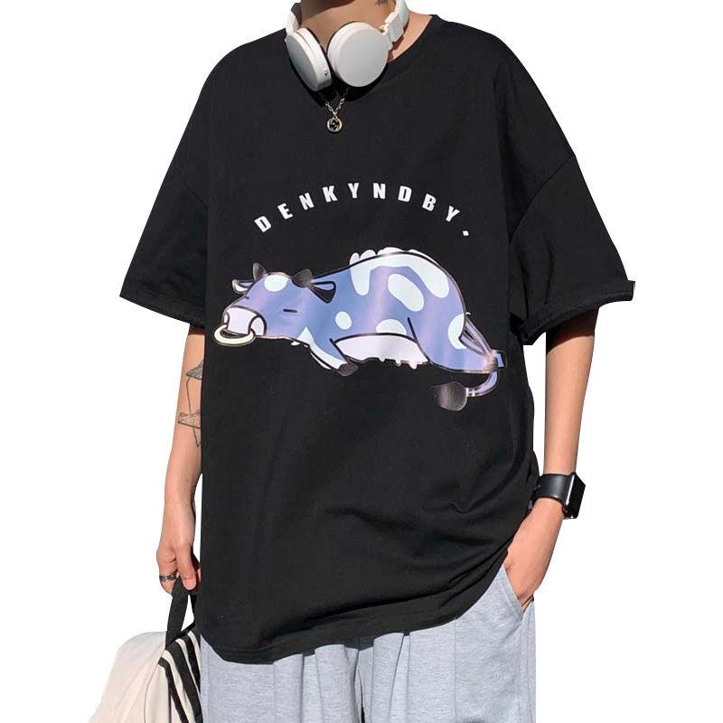 Printed Short-sleeved T-shirt Men's Summer Ins Wild Top Loose Half-sleeved T-shirt