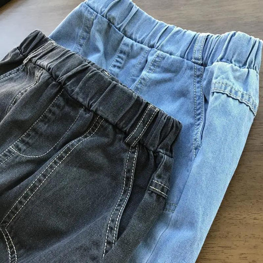 Boys' Jeans Shorts Summer Clothes Children's Cropped Trousers Large Children's Clothes Middle Pants, Thin Section