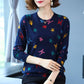 Autumn Women's Tops Pullover Sweater Butterfly Printing Loose Large Size Base Sweater