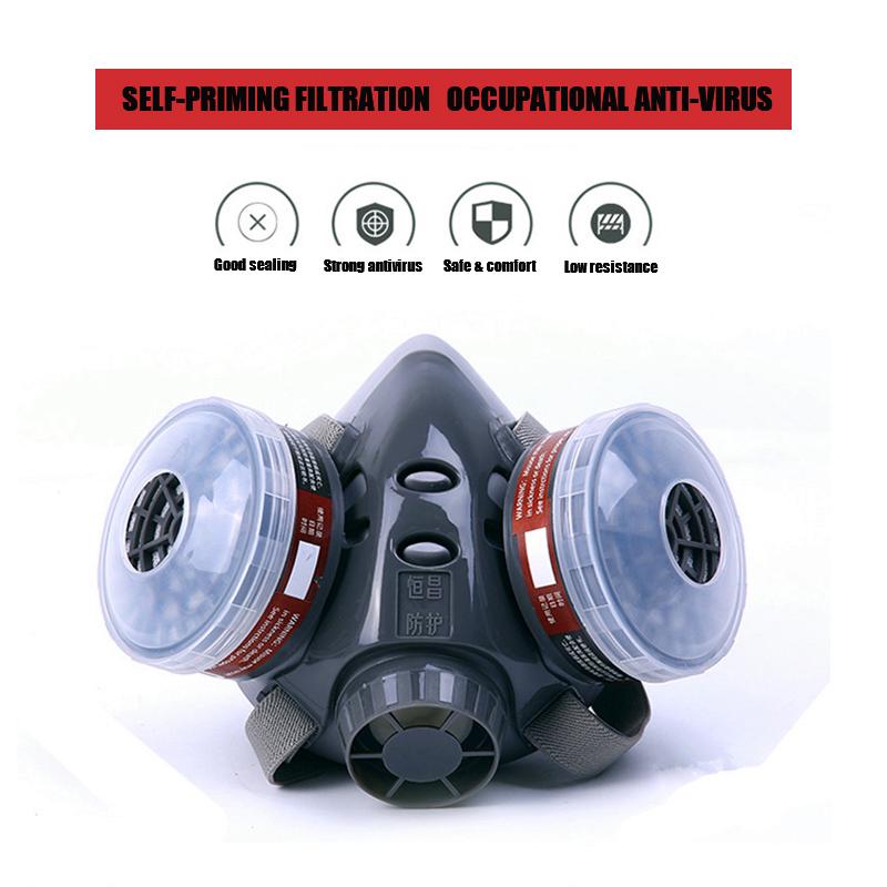 Half Mask Spray Paint Gas Mask Respiratory Protection Safety Dust-proof Respirator Mask Filter