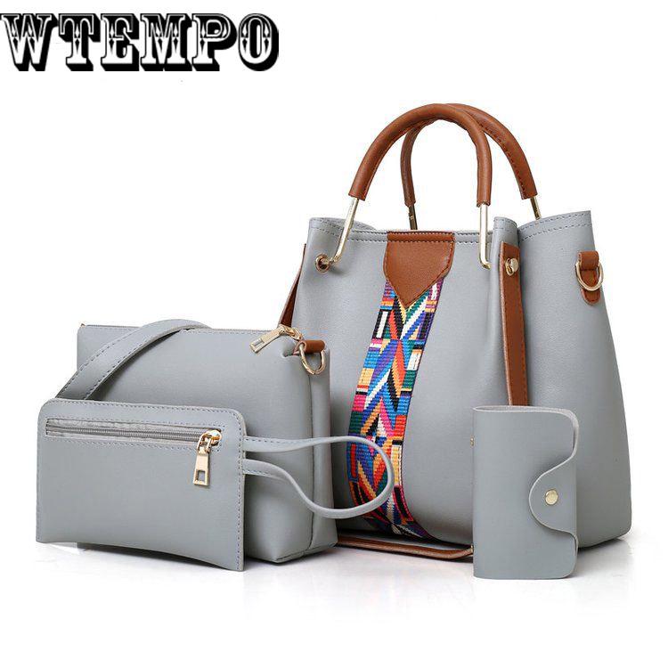 Trend four-piece handbags summer fashion simple shoulder bag casual Messenger bag large capacity