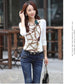 Plus Velvet Long-sleeve T-shirt Spring Print Slim Bottoming Shirt  Cotton Heaps Collar Pullover Top
