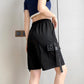 Overalls Shorts Female Summer Student Street Hip-hop Loose Punk Shorts All-match Straight High-waisted Five-point Wide-leg Pants Unisex