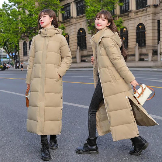 Down Padded Jacket Women's Long Section New Padded Jacket Ins Winter Loose Student Cotton Clothes Jacket