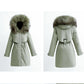 Pai Overcome The Padded Coat Women's Mid-length Plus Size Thick Warmth-keeping Slim-fitting Cotton-padded Jacket Plus Velvet Windshield Cotton Jacket