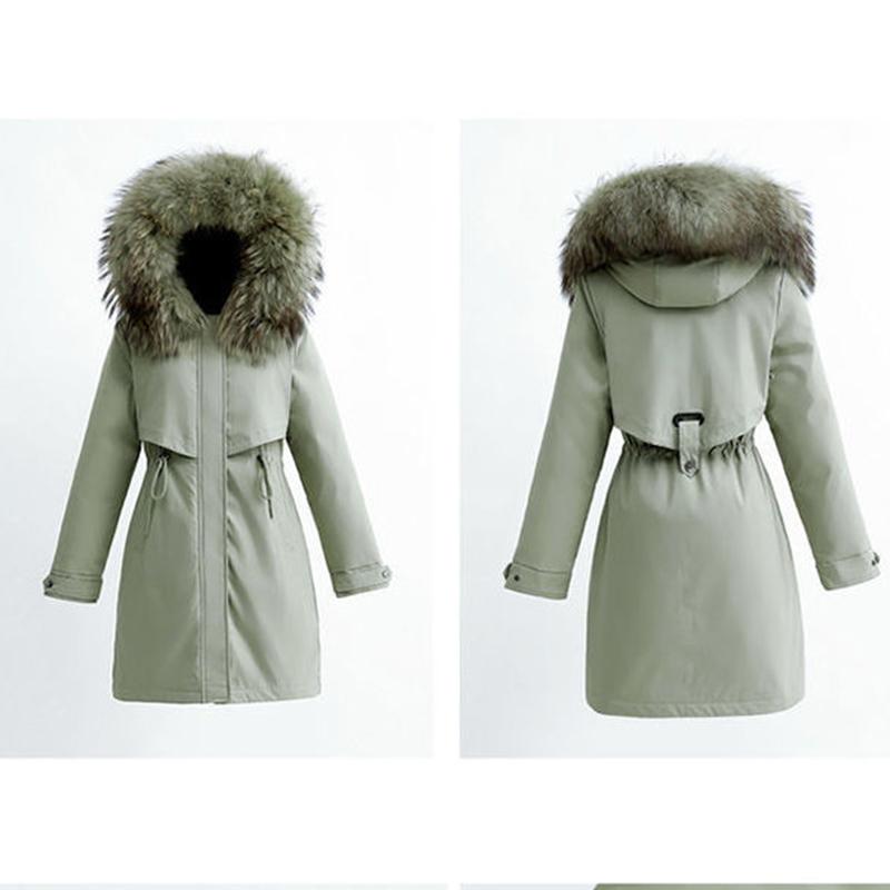 Pai Overcome The Padded Coat Women's Mid-length Plus Size Thick Warmth-keeping Slim-fitting Cotton-padded Jacket Plus Velvet Windshield Cotton Jacket